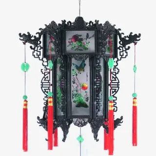 黑色复古灯笼免抠