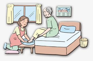 孝敬老人侍奉父母漫画免抠