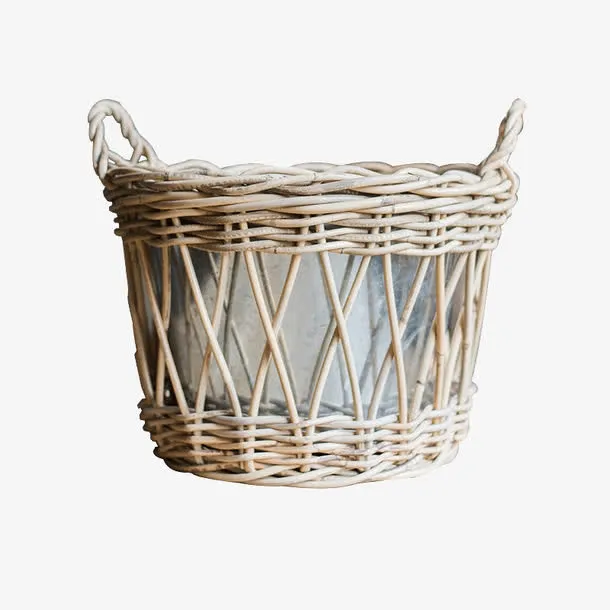 印尼天然圆藤编大筐免抠