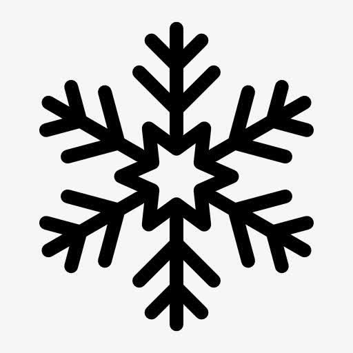 手绘黑色漫画雪花免抠