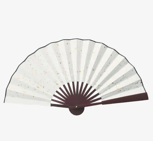 碎花白色日本折扇免抠