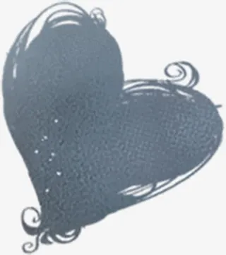 手绘深色爱心花纹免抠