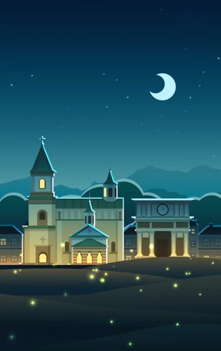 蓝色手绘H5背景高清