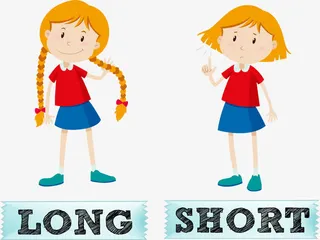 长发短发的对比免抠