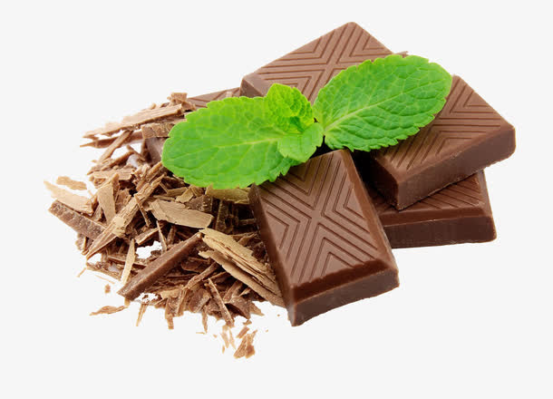 薄荷叶与巧克力免抠