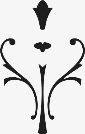 角花底纹花型对称平面图形免抠