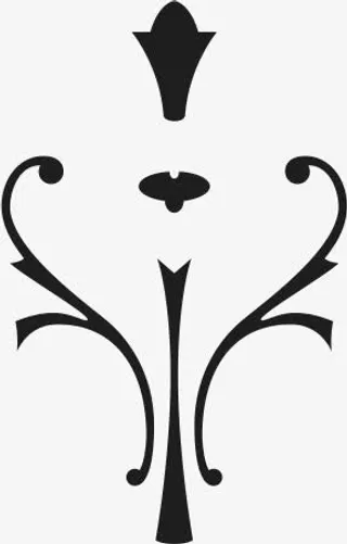 角花底纹花型对称平面图形免抠