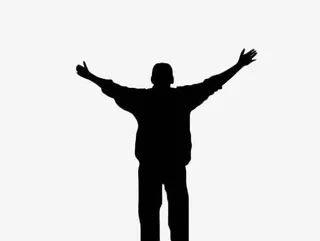 黑色张开双手的人影免抠