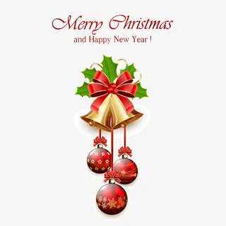 精美圣诞铃铛祝福卡矢量素材免抠