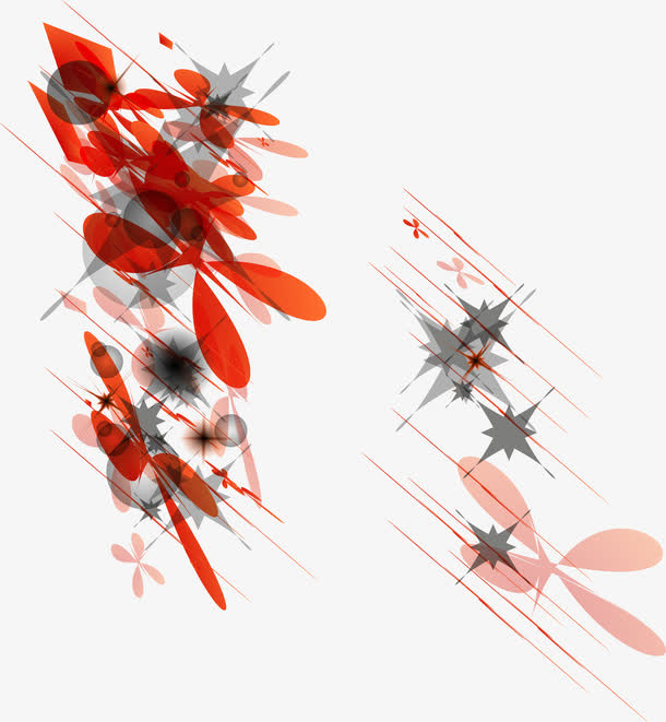 红色花朵效果元素免抠