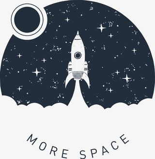 火箭黑白花臂图案免抠