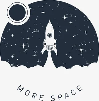 火箭黑白花臂图案免抠