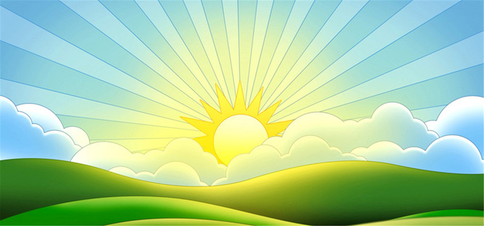 太阳升起卡通背景高清