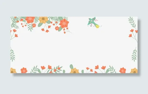 清新文艺春季浪漫花朵边框免抠