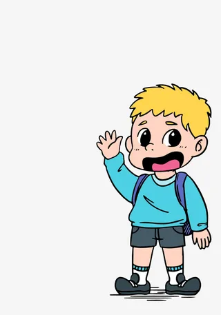 背着书包的小男孩免抠