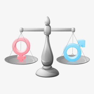 卡通天平性别男女标志平衡PNG免抠