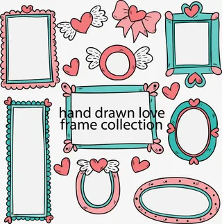 矢量手绘卡通相框免抠