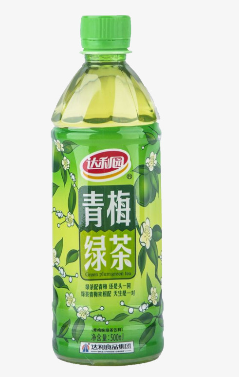 青梅绿茶饮料免抠