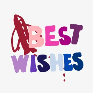 BestWishes卡通祝福语免抠