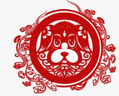 中国风小狗窗花装饰免抠 中国风小狗窗花装饰免抠