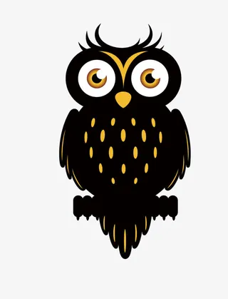 黑色猫头鹰免抠