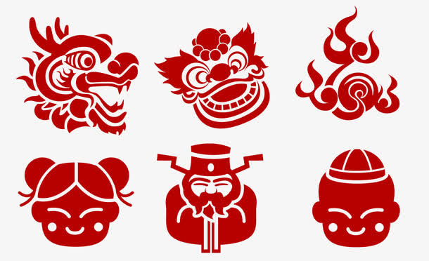 春节传统文化元素矢量图片免抠