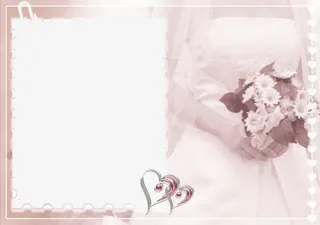 浪漫手捧花合影框免抠