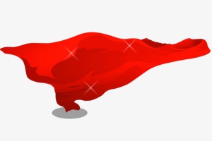 手绘红色披风免抠