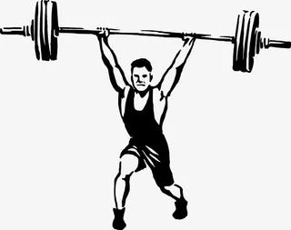 手绘举重的男人免抠