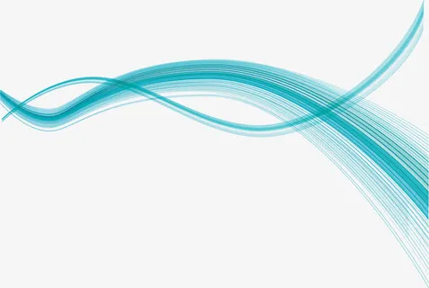 科技感绿色线条波纹免抠