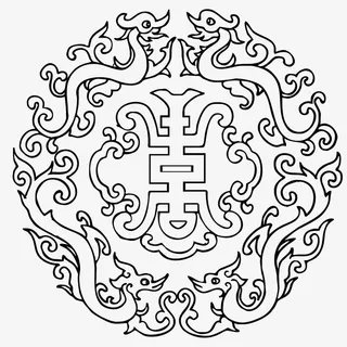 传统图案 圆形标免抠