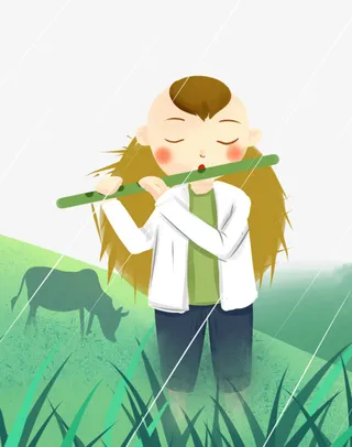 卡通牧童青牛4免抠