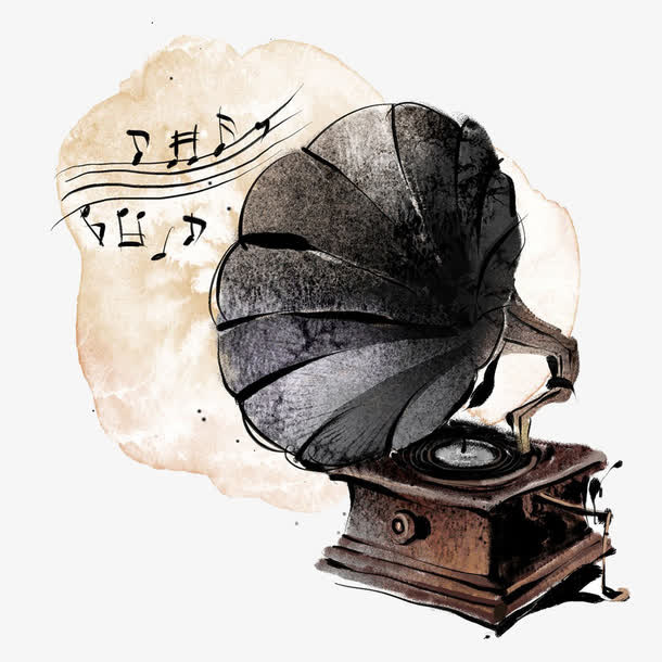 留声机插画免抠