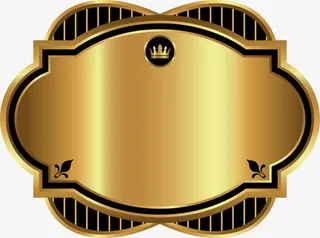 卡通金色卡片免抠