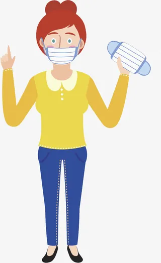 戴口罩的女人免抠