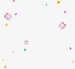 纸片礼盒漂浮素材免抠