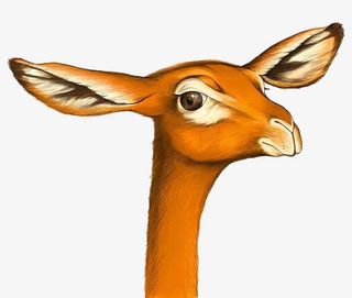 高清手绘卡通长颈鹿免抠