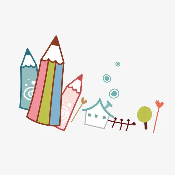 卡通铅笔装饰元素免抠