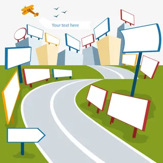 矢量广告公路免抠
