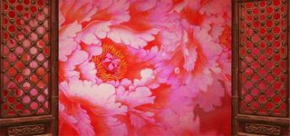 中国风牡丹屏风高清