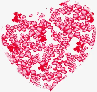红色温馨手绘花朵爱心免抠