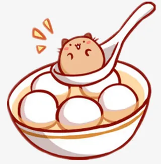 卡通小吃形象汤圆糯米团子免抠