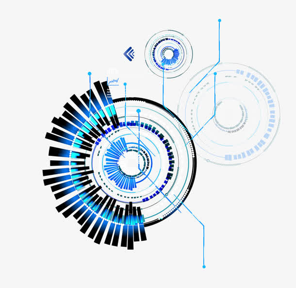 矢量科技蓝色光圈素材免抠