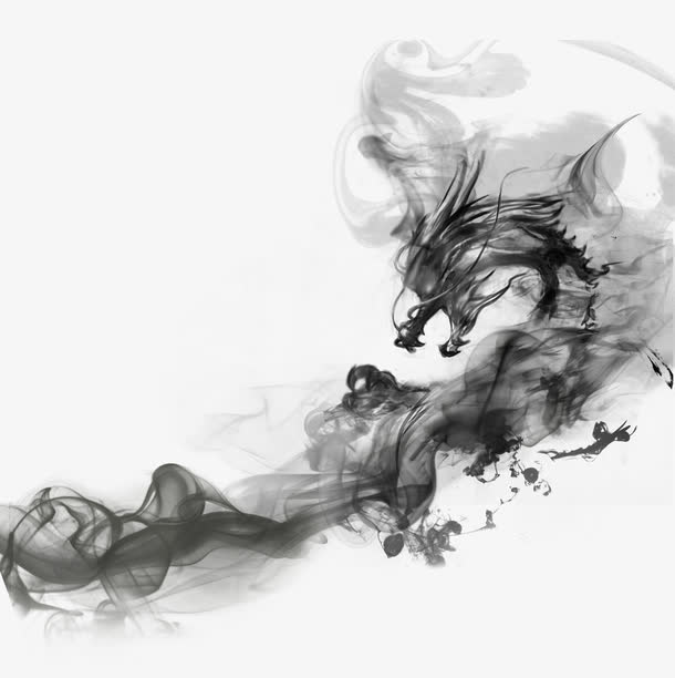 烟雾黑龙免抠