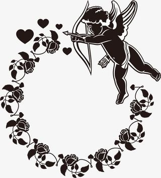 黑色丘比特边框免抠