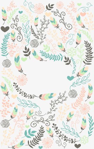 绿色清新花丛免抠