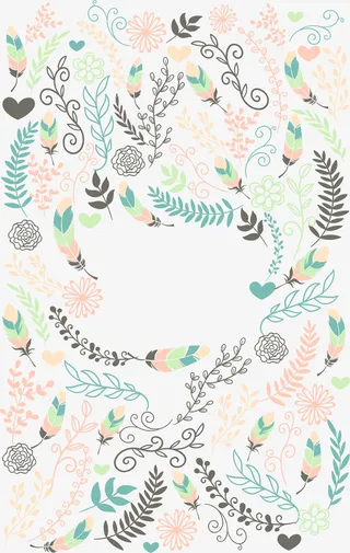 绿色清新花丛免抠