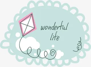 矢量卡通标签叶子树免抠