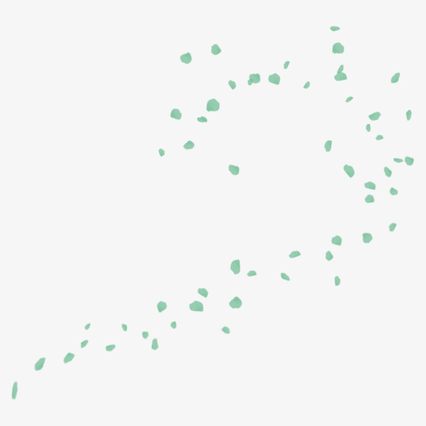 绿色简约花瓣漂浮素材免抠