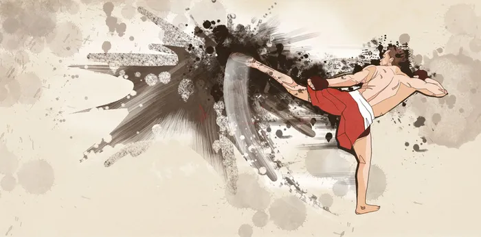 自由搏击运动插画背景高清